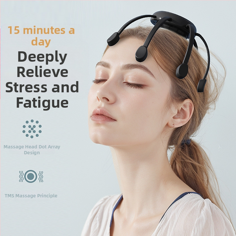 Масажор за глава с осем крака – презареждащ се, бутонно управление, 4-скоростна вибрация, модел JX-001