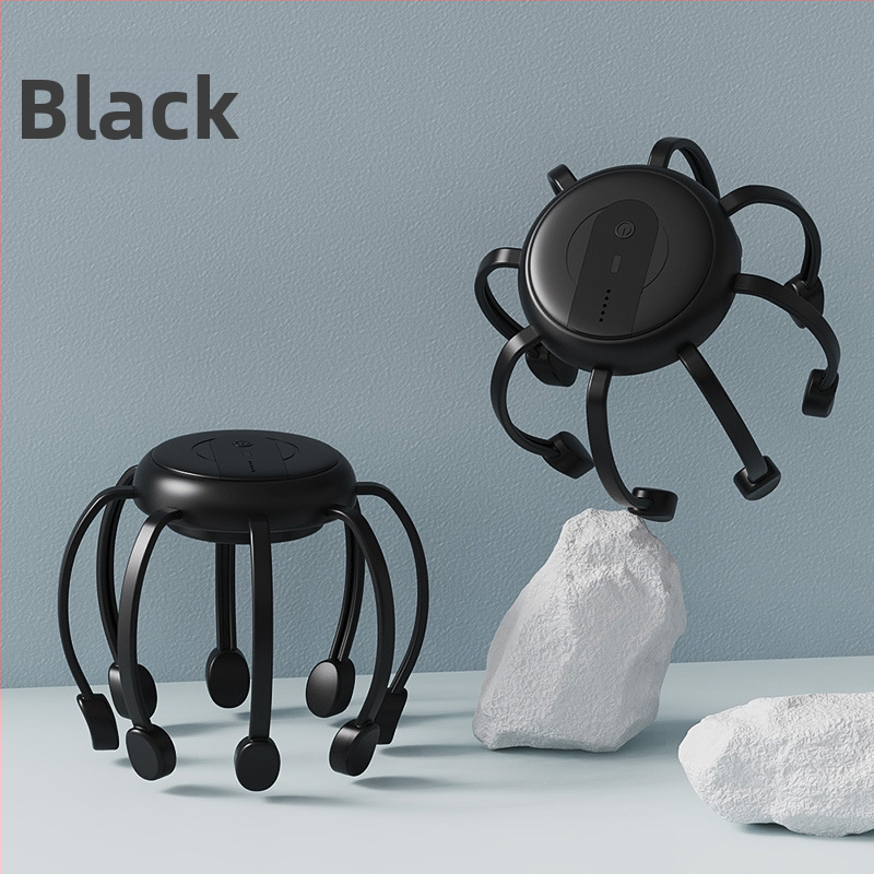 Aštuonkojinis galvos masažuoklis – įkraunamas, mygtuko valdymas, 4 greičiai vibracijos, modelis JX-001