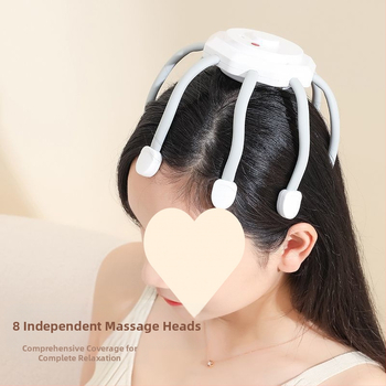 Bandă de masaj pentru cap cu baterie reîncărcabilă, control prin buton, masaj de frământare, transmisie variabilă continuă