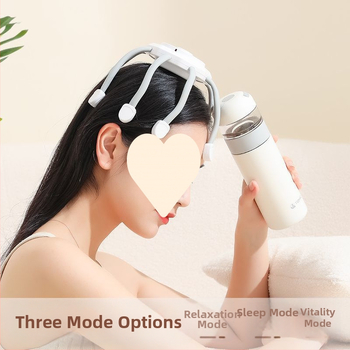 Bandă de masaj pentru cap cu baterie reîncărcabilă, control prin buton, masaj de frământare, transmisie variabilă continuă