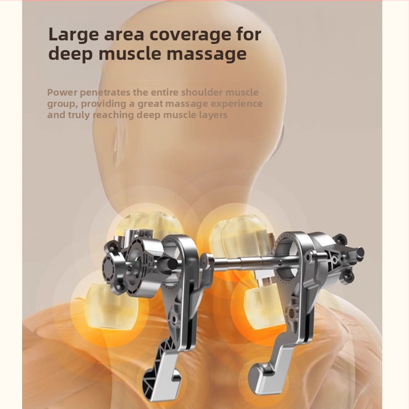 Bevielis kaklo masažuoklis su minkymo funkcija, šilto kompresiją ir infraraudonųjų terapiją, 6 galvutės, įkraunamas modelis 106