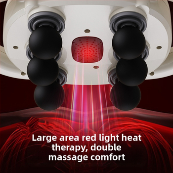 Šešių galvų kaklo masažuoklis su LCD, bešepelių variklis, 5+ greičiai, įmontuota baterija, veikimo laikas 1–3 valandos