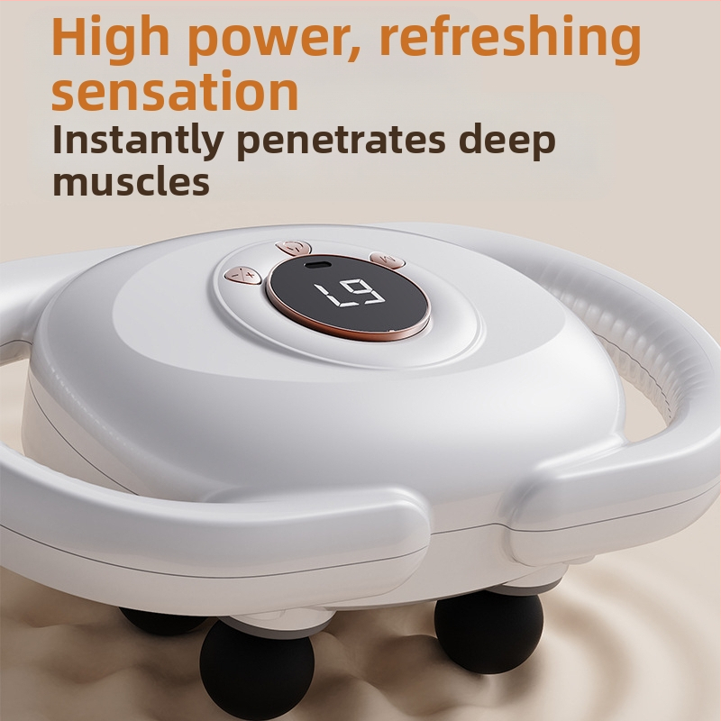 Шестглавен масажор за шия с LCD, безчетков мотор, 5+ скорости, вградена батерия, време на работа 1–3 ч.