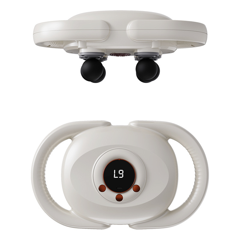 Šešių galvų kaklo masažuoklis su LCD, bešepelių variklis, 5+ greičiai, įmontuota baterija, veikimo laikas 1–3 valandos