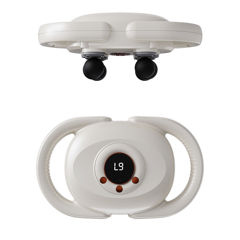 Šešių galvų kaklo masažuoklis su LCD, bešepelių variklis, 5+ greičiai, įmontuota baterija, veikimo laikas 1–3 valandos