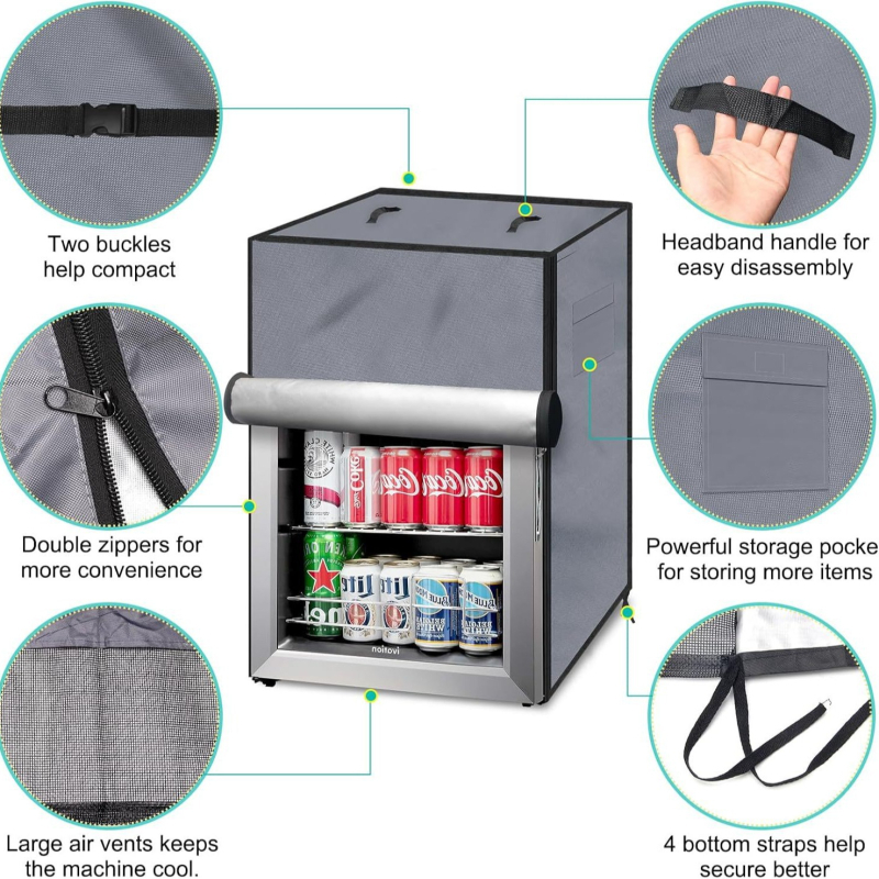 Κάλυμμα εξωτερικού κάθετου καταψύκτη – πολυεστέρας, προσαρμόσιμο, μοντέρνο και μινιμαλιστικό στυλ, κάλυμμα σκόνης