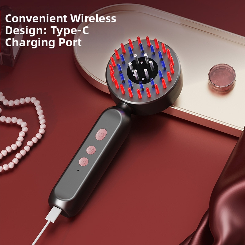 Galvos masažo šukos su USB maitinimu, 3 greičiai vibracijos, modelis KX-330