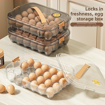 Кутия за яйца за хладилник – проста пластмасова кутия за съхранение на яйца, запазва яйцата пресни, с уплътнение