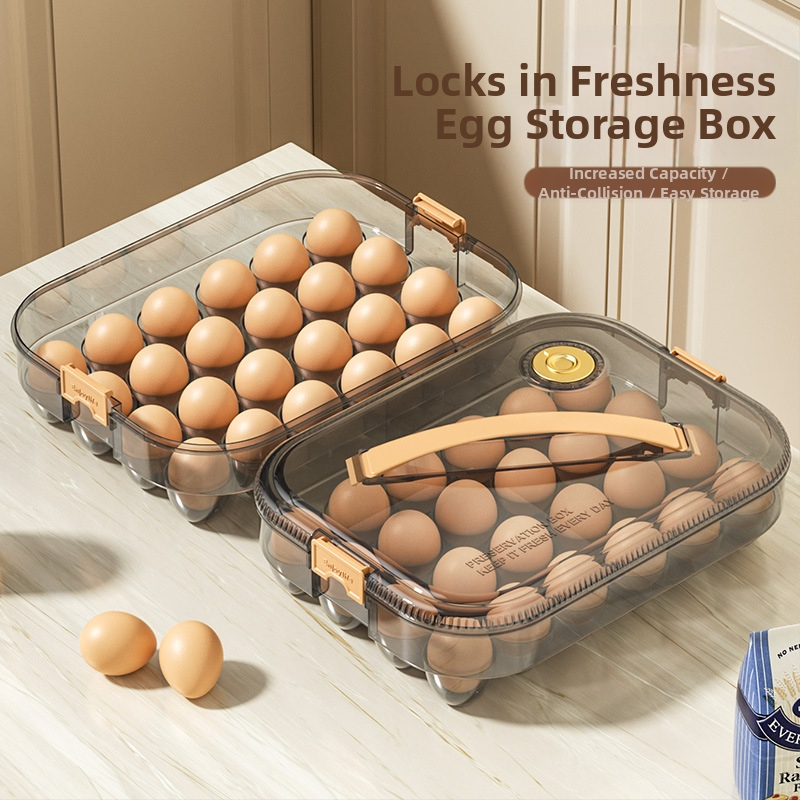 Box na skladovanie vajec do chladničky – jednoduché plastové, organizér vajec, udrží čerstvosť, uzatvárateľný