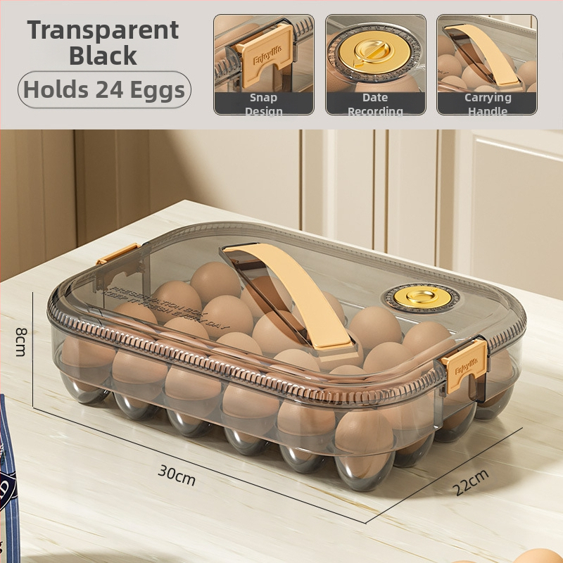 Кутия за яйца за хладилник – проста пластмасова кутия за съхранение на яйца, запазва яйцата пресни, с уплътнение