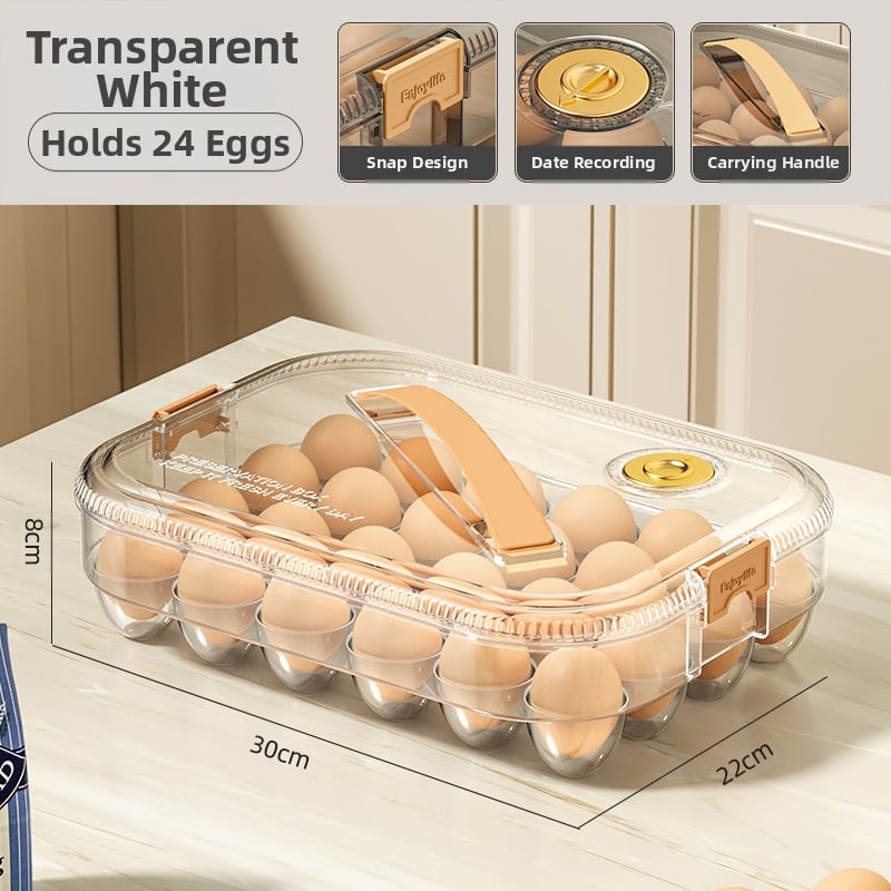 Кутия за яйца за хладилник – проста пластмасова кутия за съхранение на яйца, запазва яйцата пресни, с уплътнение