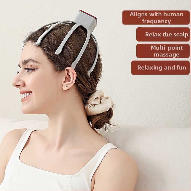 Galvos masažuoklis su vibracija, relaksacijai ir miegui – įkraunamas, visiškai automatinis, daugiadimensinis dizainas
