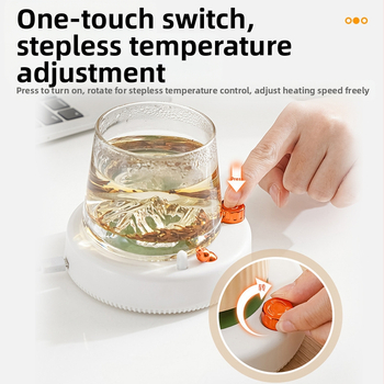 Загрявател за чаши за кафе с пластмасов корпус, захранване от мрежата, управление с копче, режим на работа с копче, без автоматично изключване