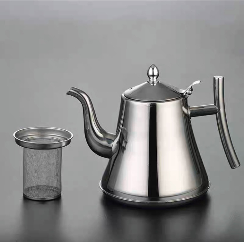 Weiyacang βραστήρας από ανοξείδωτο ατσάλι με φίλτρο, επίπεδη βάση, κατάλληλος για τσάι, καφέ και κρύο νερό