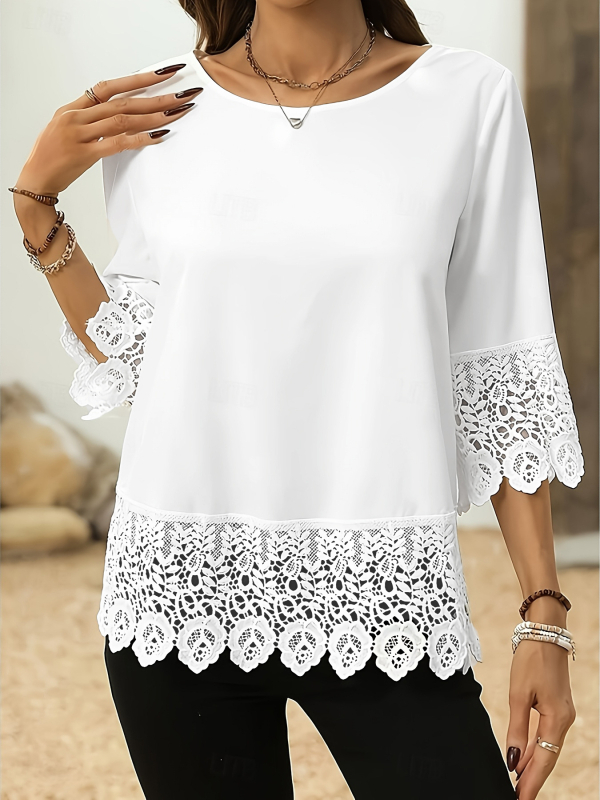 Pulóver felső, elegáns stílus; chiffon anyag; poliester 90-95%; spandex <30%