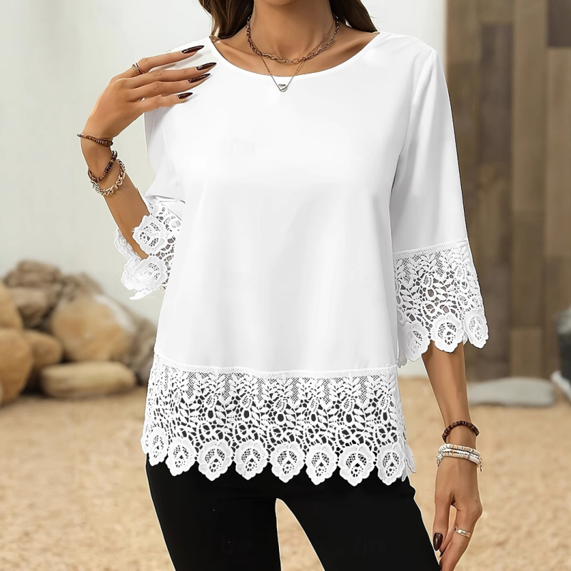 Pulóver felső, elegáns stílus; chiffon anyag; poliester 90-95%; spandex <30%