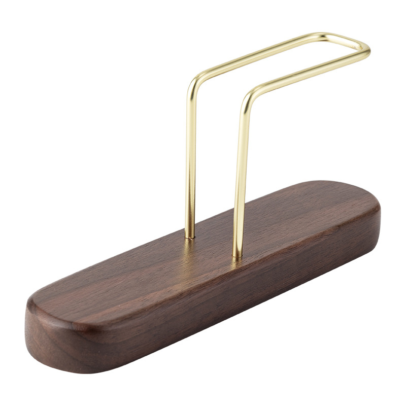 Kávéfilter tartó, függőleges V-formájú, univerzális, diófából és rozsdamentes acélból, V60 szűrőpapírokhoz