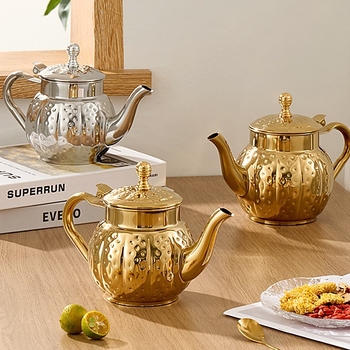 Nerūdijančio plieno arbatinukas, antik-retro stilius, viešbučio stiliaus dizainas, Junfa Shun prekė, spaudintas logotipas