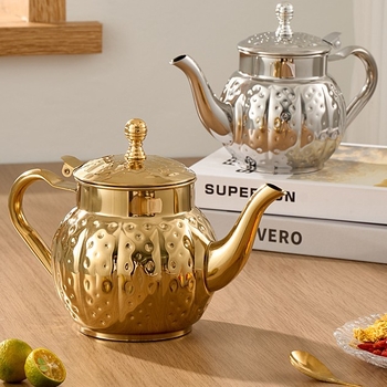 Nerūdijančio plieno arbatinukas, antik-retro stilius, viešbučio stiliaus dizainas, Junfa Shun prekė, spaudintas logotipas