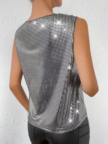 Αμάνικο τοπ με V-λαιμό – Μάρκα: Answer the pulse, χαλαρή εφαρμογή, πολύ κοντό μήκος, πολυεστέρας 90–95%