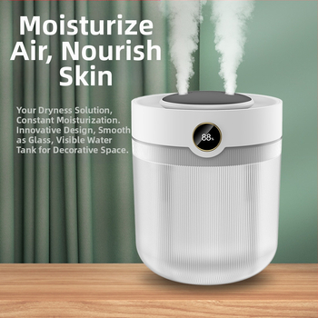 Υγραντήρας αέρα, χωρητικότητα 2 L, διπλά ακροφύσια ομίχλης, τροφοδοσία USB, αρωματοθεραπεία, ψηφιακή οθόνη