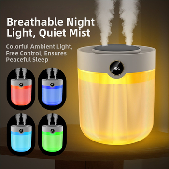 Υγραντήρας αέρα, χωρητικότητα 2 L, διπλά ακροφύσια ομίχλης, τροφοδοσία USB, αρωματοθεραπεία, ψηφιακή οθόνη