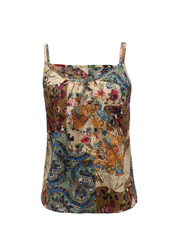 Βαμβακερό γυναικείο cami με φλοράλ σχέδιο και μη αποσπώμενες τιράντες (Τύπος: sling; Φλοράλ μοτίβο; 95% βαμβάκι; Μη αποσπώμενες τιράντες; Για ενήλικες γυναίκες)