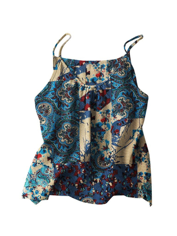 Βαμβακερό γυναικείο cami με φλοράλ σχέδιο και μη αποσπώμενες τιράντες (Τύπος: sling; Φλοράλ μοτίβο; 95% βαμβάκι; Μη αποσπώμενες τιράντες; Για ενήλικες γυναίκες)