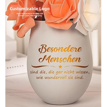 Яйцевидна ръчно издухана кристална стъклена чаша за вода с персонализирано лого