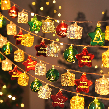 Χριστουγεννιάτικη γιρλάντα με αστέρια και καθρέπτη δώρου, IP55, 2700K, 10–200 LED, 220V με ελεγκτή μπαταρίας