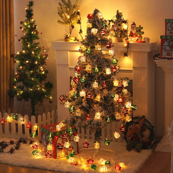 Χριστουγεννιάτικη γιρλάντα με αστέρια και καθρέπτη δώρου, IP55, 2700K, 10–200 LED, 220V με ελεγκτή μπαταρίας