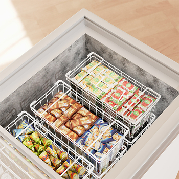 Πολυεπίπερο μεταλλικό συρόμενο ράφι αποθήκευσης ψυγείου — χάλυβας άνθρακα, πολυλειτουργικό, χωρίς εγκατάσταση, μοντέρνος μινιμαλιστικός σχεδιασμός