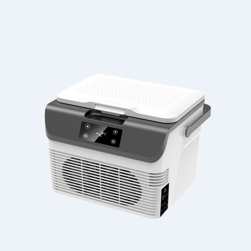 Автомобилен хладилник със полупроводникова технология, двустранно използване за автомобил и дом; 11-15 л, 55-63 W, DC12V/24V и AC 220-240V, охлаждане до -9°C, отопление до 65°C