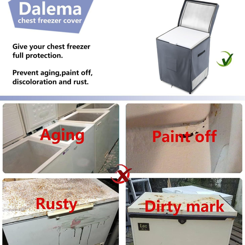 Ārējā saldētavas pārsegs, smags 210D poliesters, ūdensnecaurlaidīgs ārējais slānis, augšējais rāvējslēdzējs, tilpums 7,0 ft³