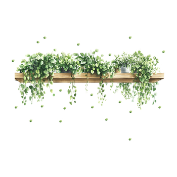 Διακοσμητικό αυτοκόλλητο τοίχου – PVC, μοτίβο φυτών και λουλουδιών, 1 τεμάχιο, για σαλόνι και υπνοδωμάτιο, μοντέρνο μινιμαλιστικό στυλ