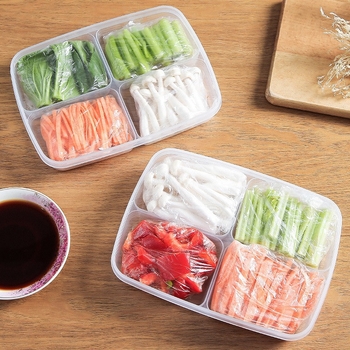 Κουτί φαγητού από PP με τέσσερα διαμερίσματα για συντήρηση, κατάλληλο για εστιατόρια και κουζίνες