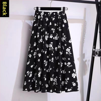 Γυναικεία φούστα Α-γραμμής με ψηλή μέση, μεσαίου μήκους, φλοράλ μοτίβο, πολυεστέρας