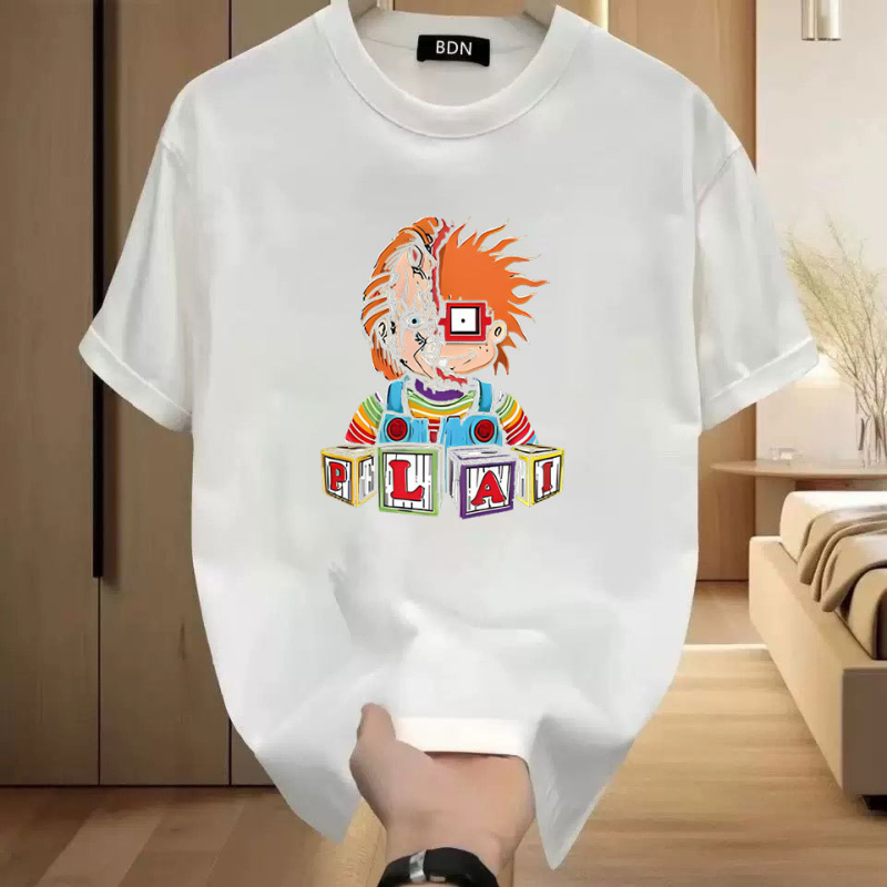 Детска тениска с аниме принт, кръгло деколте, къси ръкави, 100% полиестер, за деца 3–8 и 8+ години