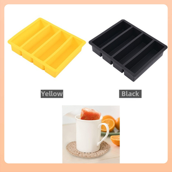 Σιλικονούχα παγοθήκη με 4 μακριά ορθογώνια διαμερίσματα, χωρητικότητα 150 ml, εύκολη αφαίρεση, δυνατότητα εκτύπωσης λογοτύπου, προέλευση Huizhou, Guangdong, 2024