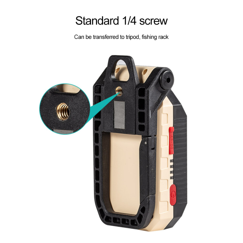 USB tölthető COB munkalámpa, összecsukható LED elemlámpa vészjelző fénnyel, 5W, 360° forgás, kézi energiaforrás