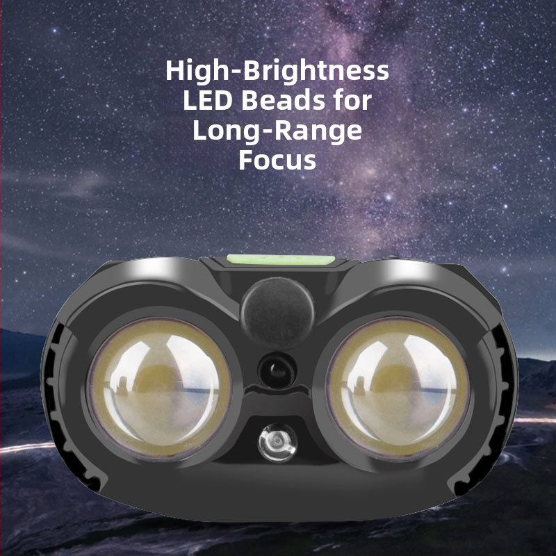 LED челник с USB презареждане, водоустойчив, обхват 10 м, време на работа 20 ч