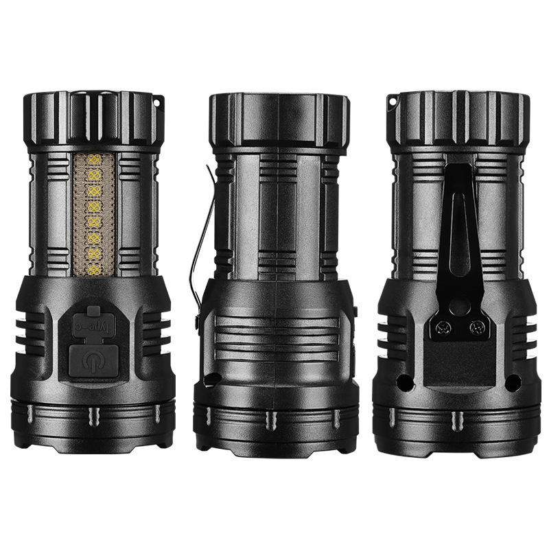 Kilenc szemű szörny dizájnú mini műanyag zseblámpa, oldalsó világítás, COB LED, mágneses farok, oldalsó csipesz