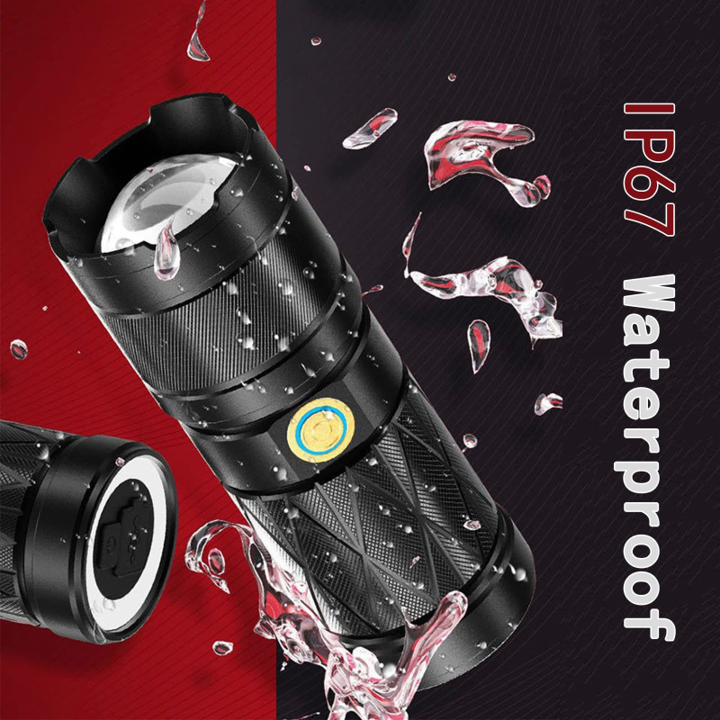 Тактически фенер с LED светлина, 20W, 1200mAh батерия, оптично увеличение, обхват 200–500 м