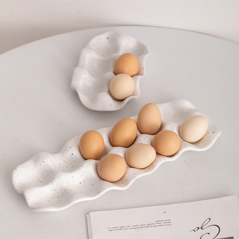 Керамична поставка за яйца за хладилник, модерен дизайн, съхранение