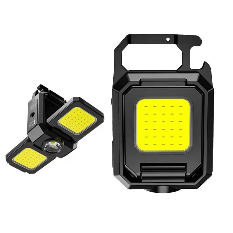 Trijų galvų LED žibintuvas raktams su COB LED, aliuminio lydinio korpusas, 800 mAh baterija, 5W, spindulys iki 50 m