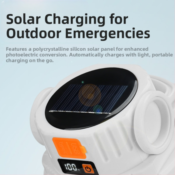 Coolba Кампинг светлина с 2835 LED светодиоди, слънчево зареждане, бутонен превключвател