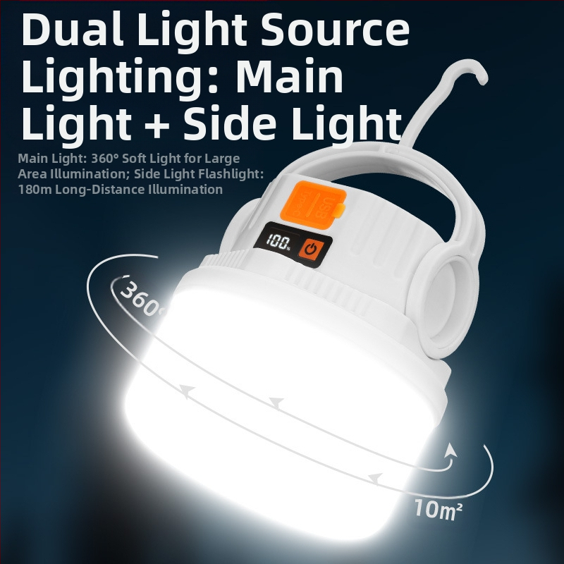 Coolba Кампинг светлина с 2835 LED светодиоди, слънчево зареждане, бутонен превключвател