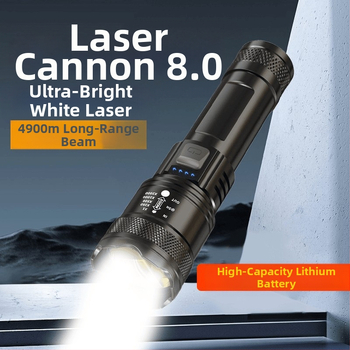 Rankinis žibintas: 20W šviesos galia, 180° spindulio kampas, 200 m nuotolis, 18650 akumuliatorius, įkrovimo laikas 5 valandos