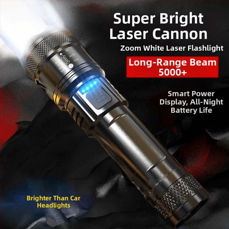 Rankinis žibintas: 20W šviesos galia, 180° spindulio kampas, 200 m nuotolis, 18650 akumuliatorius, įkrovimo laikas 5 valandos