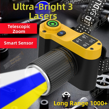 LED galvos žibintu 60W, įkraunamas, naktinei žvejybai - inžineriniai plastikai